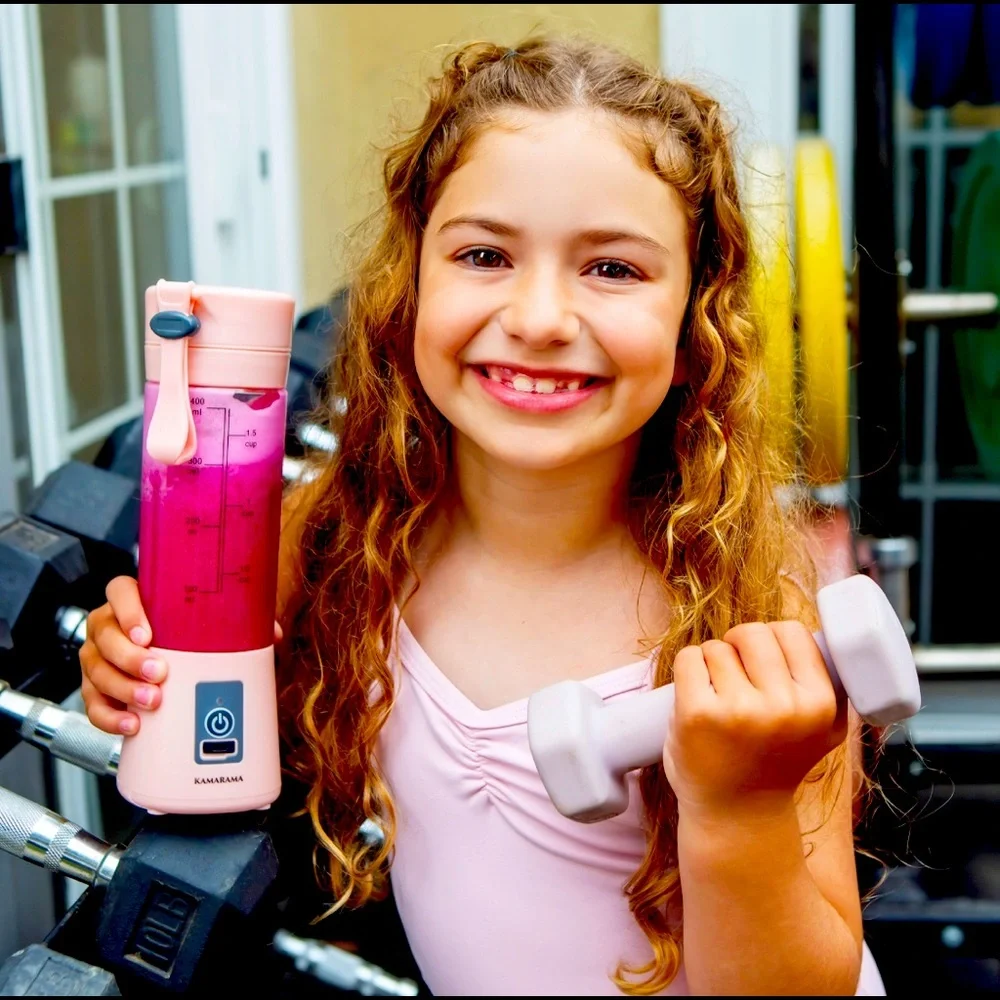 KAMARAMA Portable Rechargeable Juice Shake Smoothie Blender Juice Cup Pink